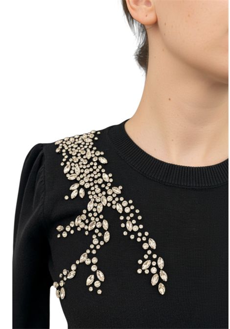 MAGLIA IN MISTO VISCOSA CON RICAMO CASTONI VALENTINA RIO | Maglie | V42550001